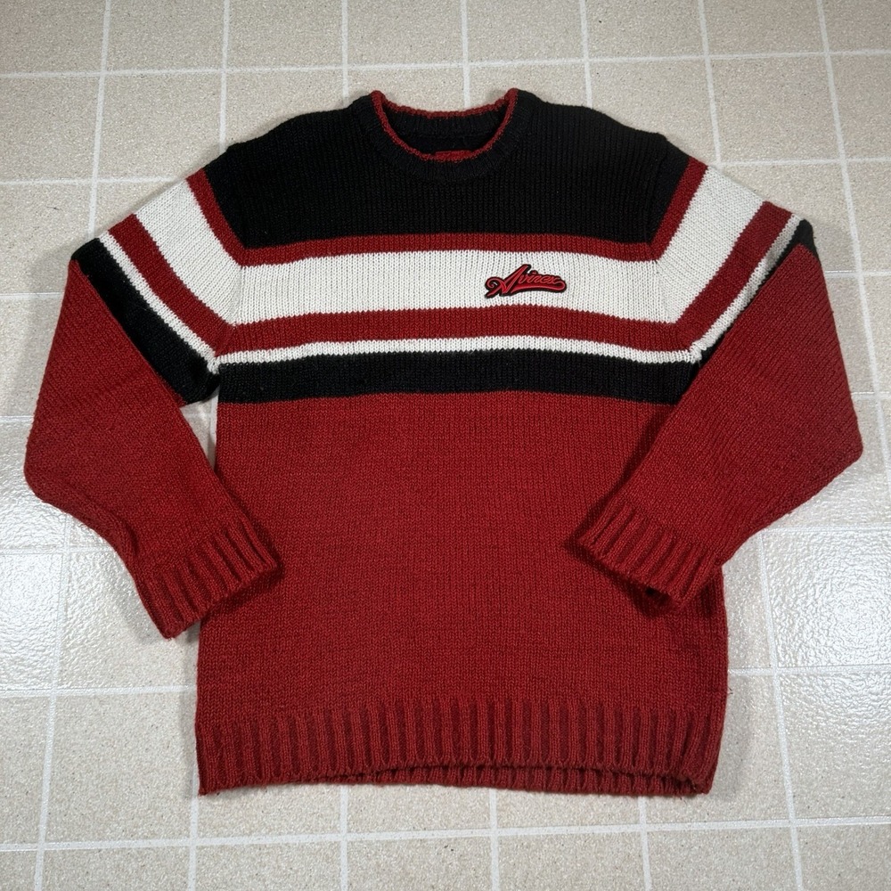 Vintage Y2K Avirex Embroidered Knit Crewneck Sweater Chunky Fisherman Sz XL